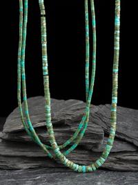 Pair of Pueblo Rolled Turquoise Necklaces