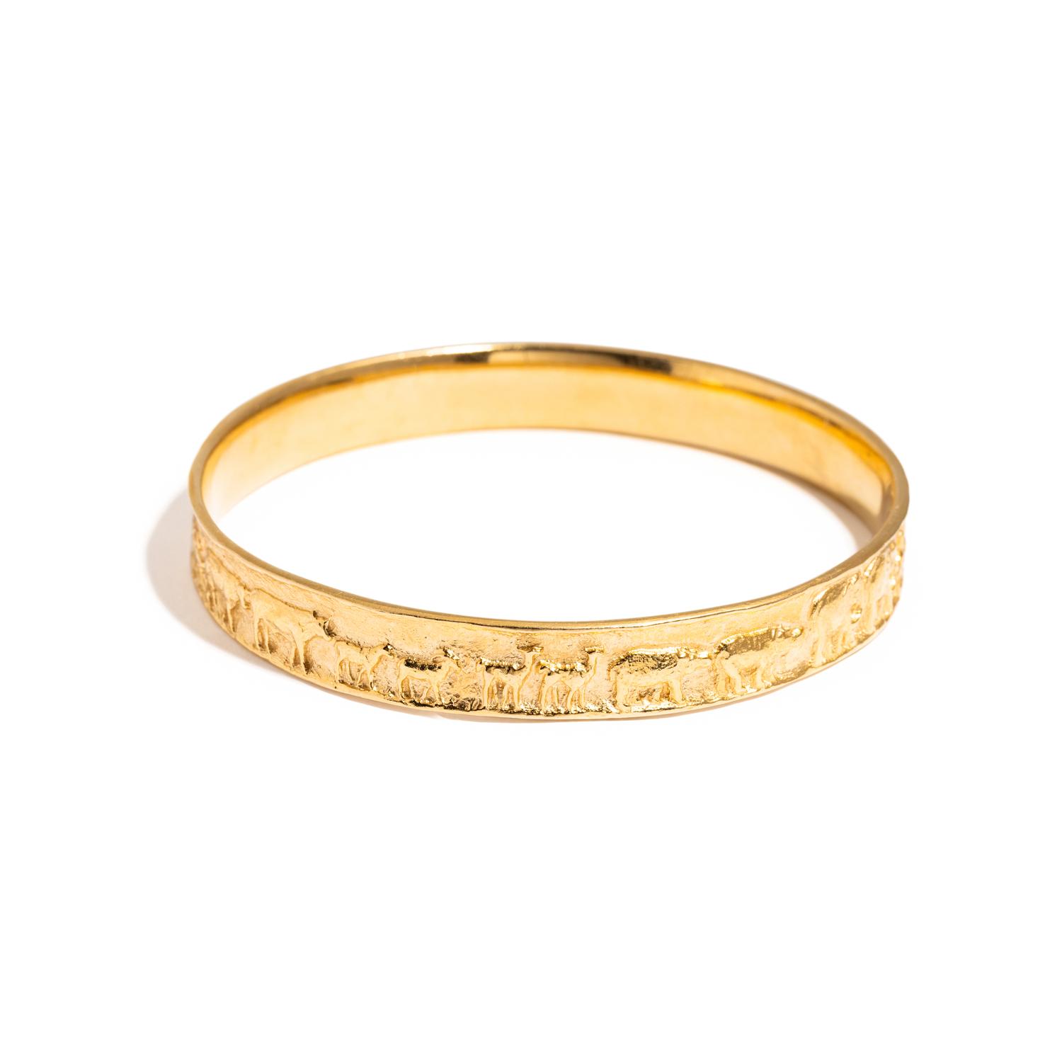 YELLOW GOLD NOAH'S ARC BANGLE