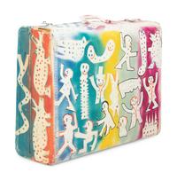 An Outsider Art Paint Decorated Found Suitcase