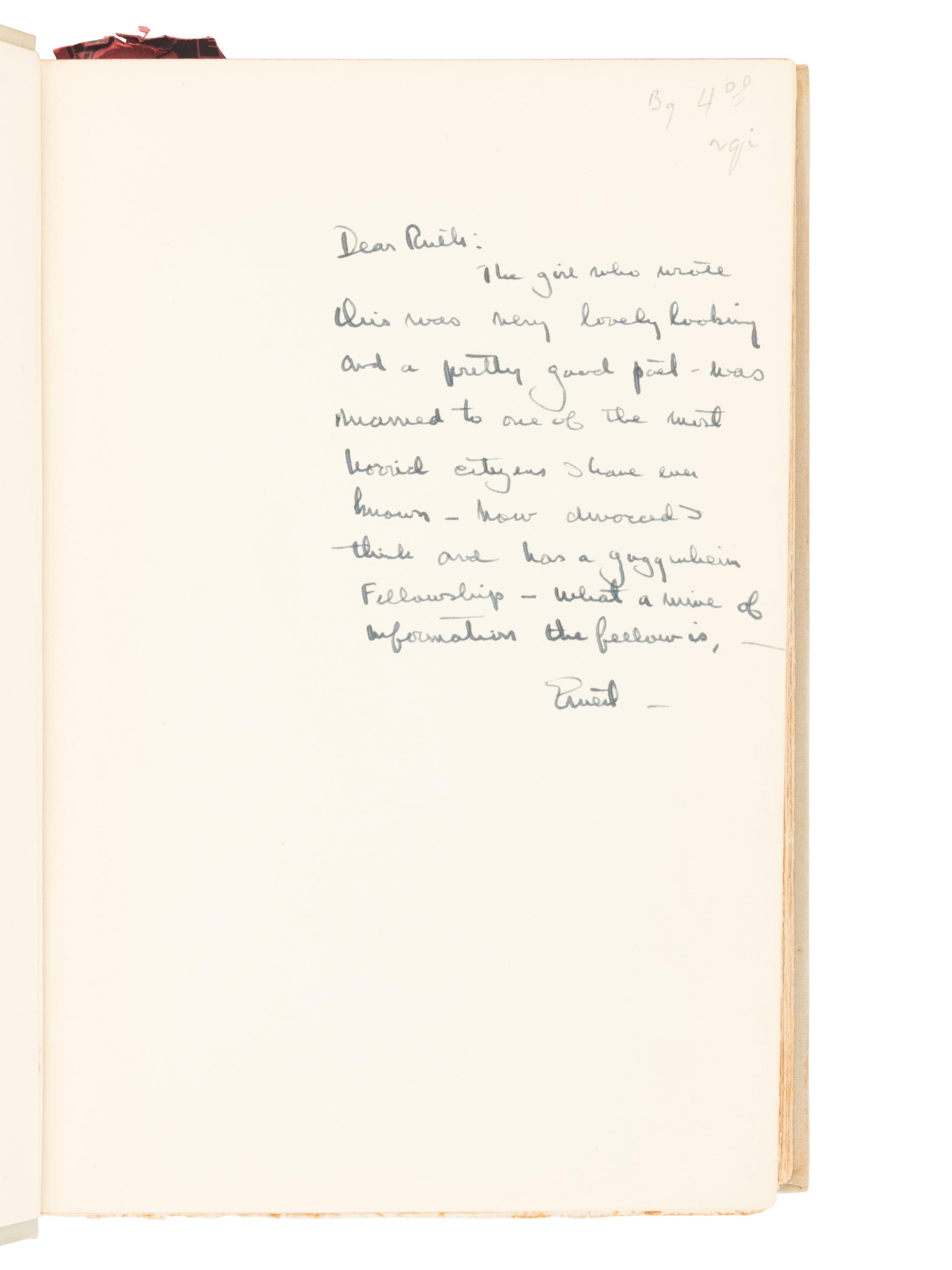 [HEMINGWAY, Ernest (1899-1961)]. TAGGARD, Genevieve (1894-1948). The Life and Mind of Emily Dickinson . New York and London: Alfred A. Knopf, 1930.
