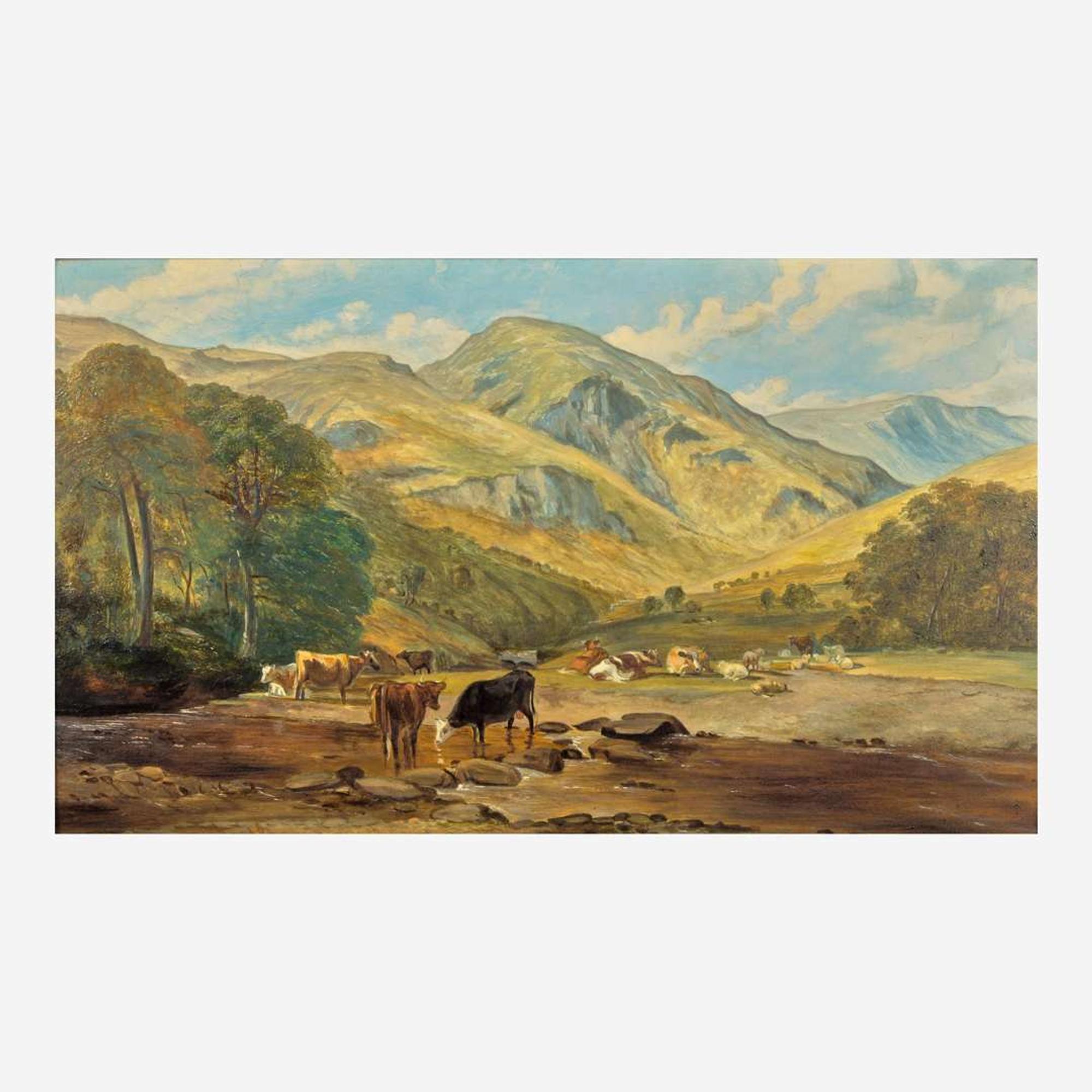 Thomas Sidney Cooper and Frederick Richard Lee (British, 1803-1902 and 1798-1879) Cattle in Summer Pasture, Snowdonia