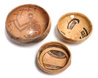 Collection of Prehistoric Pottery Height of largest 5 1/2 inches