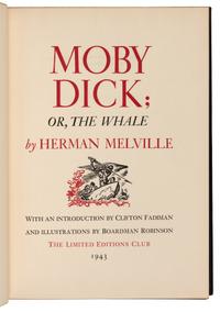 [LIMITED EDITIONS CLUB]. MELVILLE, Herman (1819-1891). Moby-Dick. Brattleboro, VT: E.L. Hildreth & Company for the The Limited Editions Club, 1943.