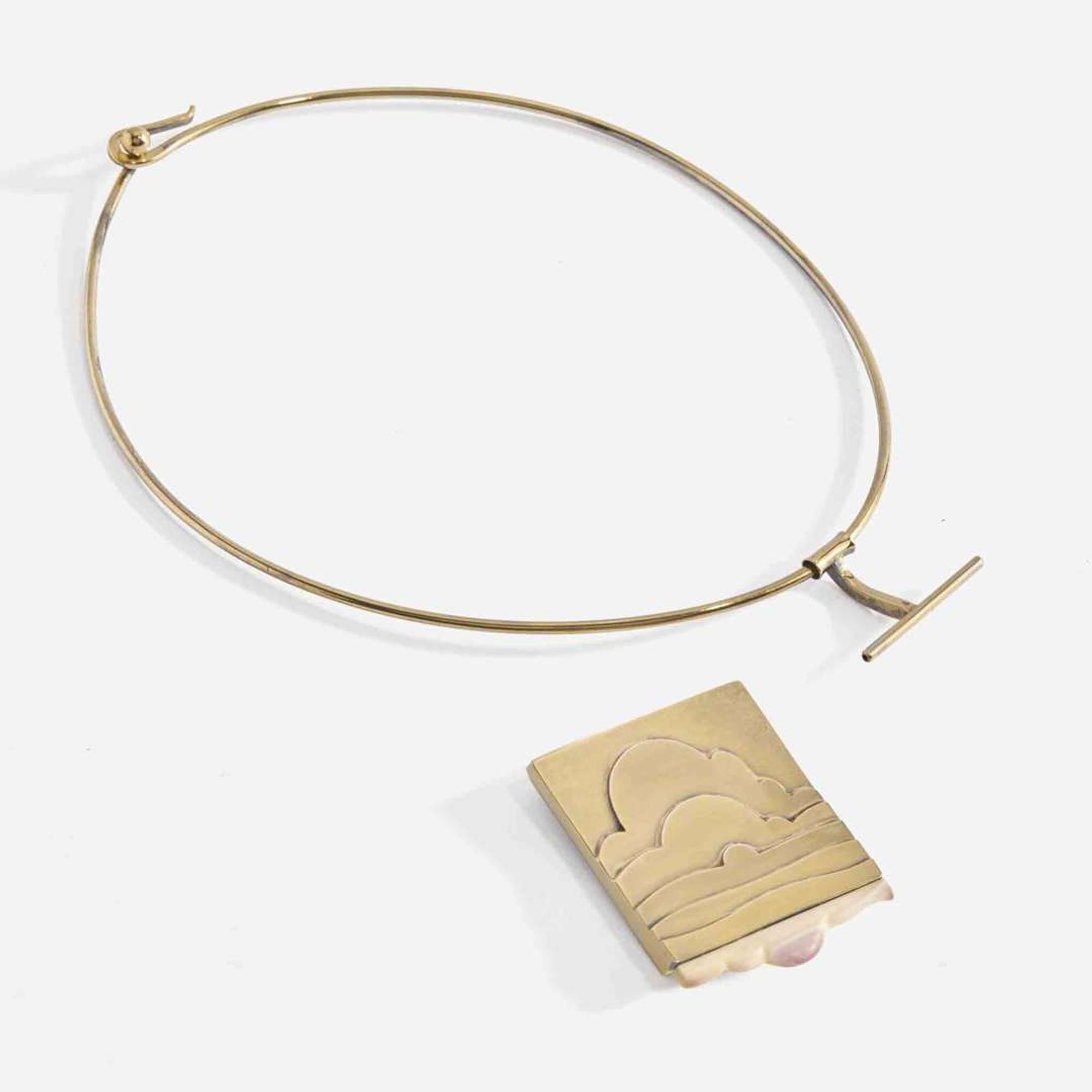 Olaf Skoogfors (American, 1930-1975) Vermeil Cloud Pendant Necklace and Brooch, USA, 1973