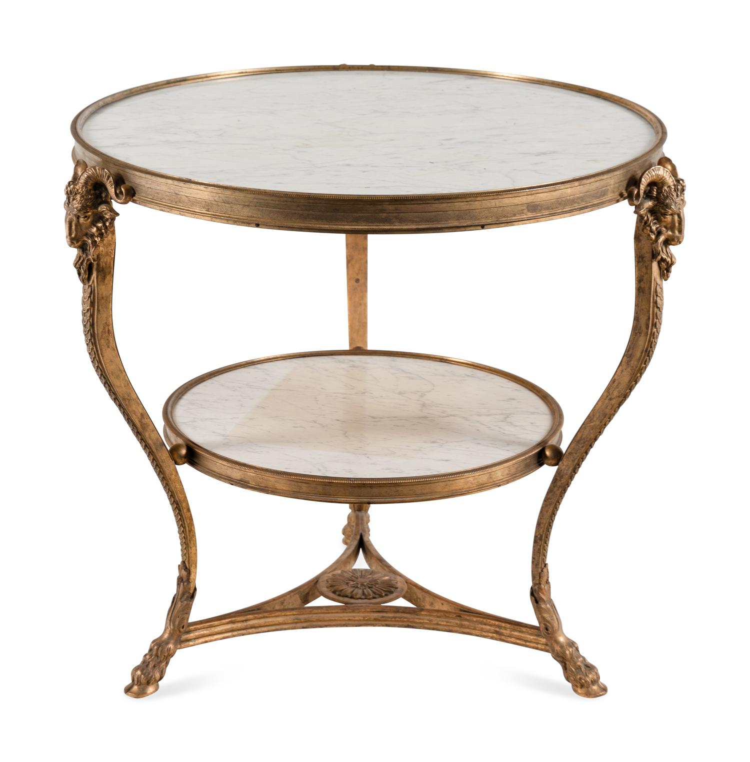 A French Gilt Bronze and Marble Guéridon