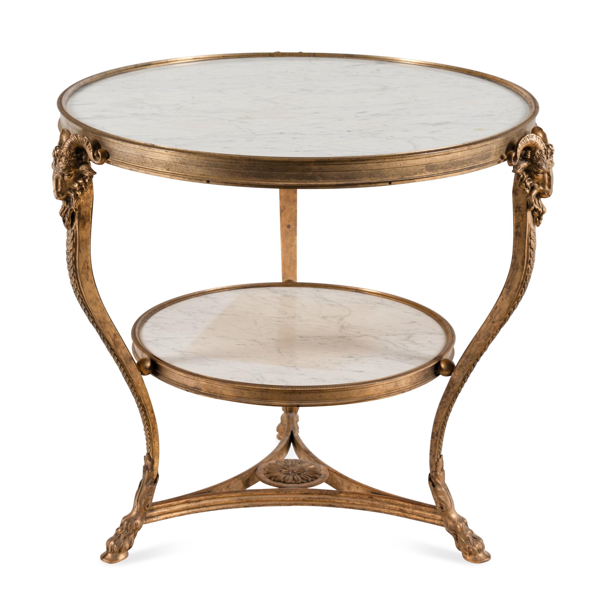 A French Gilt Bronze and Marble Guéridon