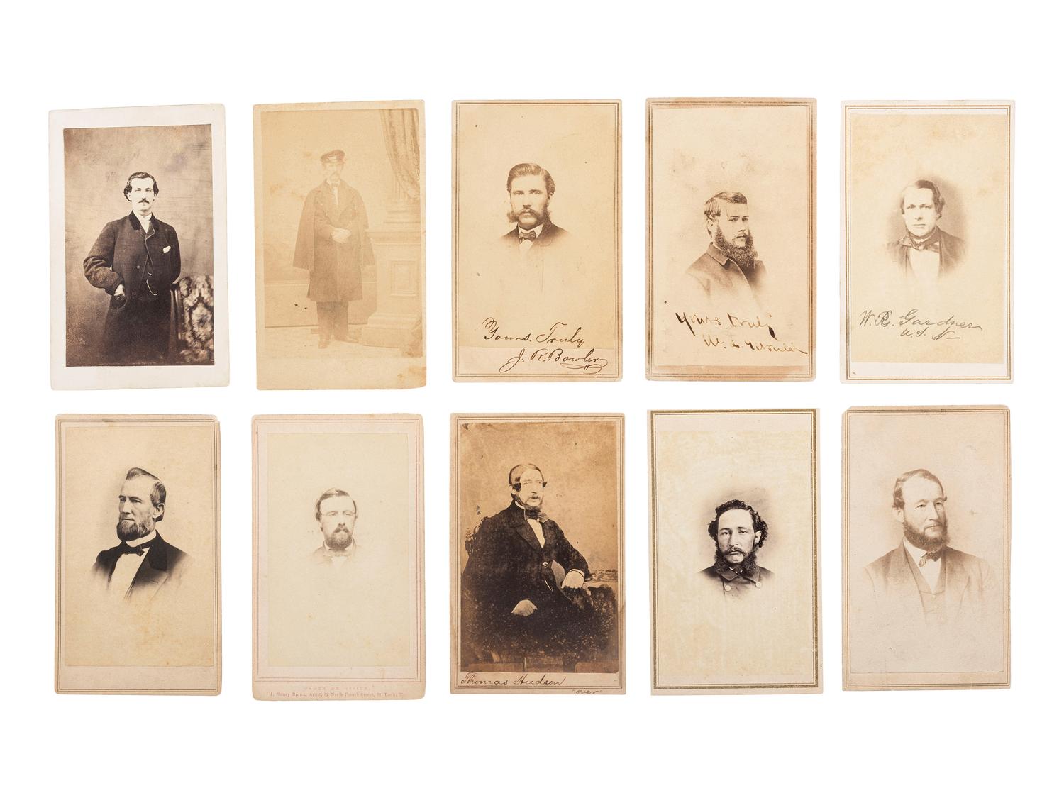 [CIVIL WAR]. A group of 12 photographs, incl. CDVs of US Navy officers in civilian attire, a daguerreotype, and a tintype.