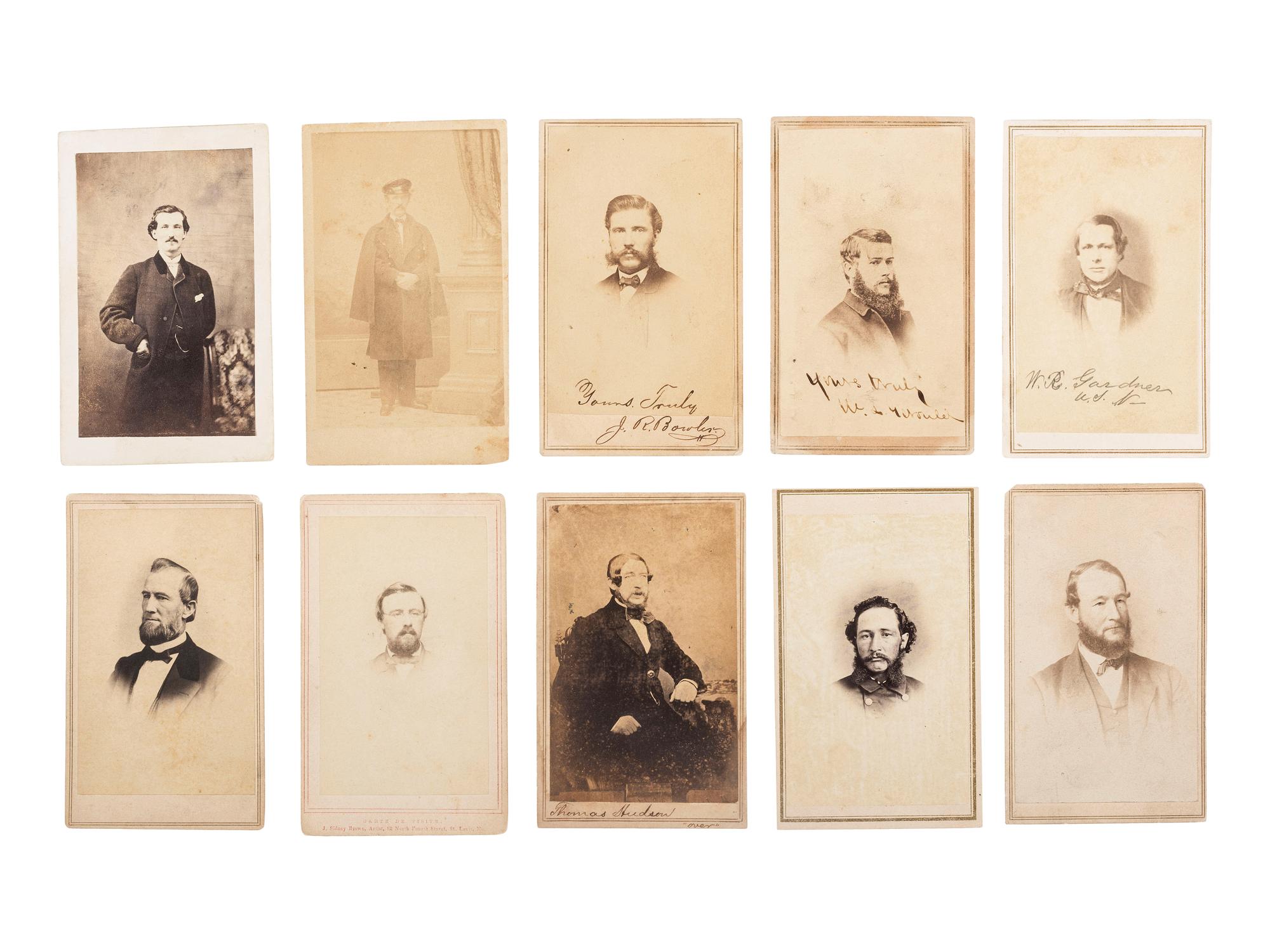 [CIVIL WAR]. A group of 12 photographs, incl. CDVs of US Navy officers in civilian attire, a daguerreotype, and a tintype.