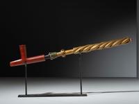 Western Great Lakes Painted Pipe Stem, with Catlinite Bowl