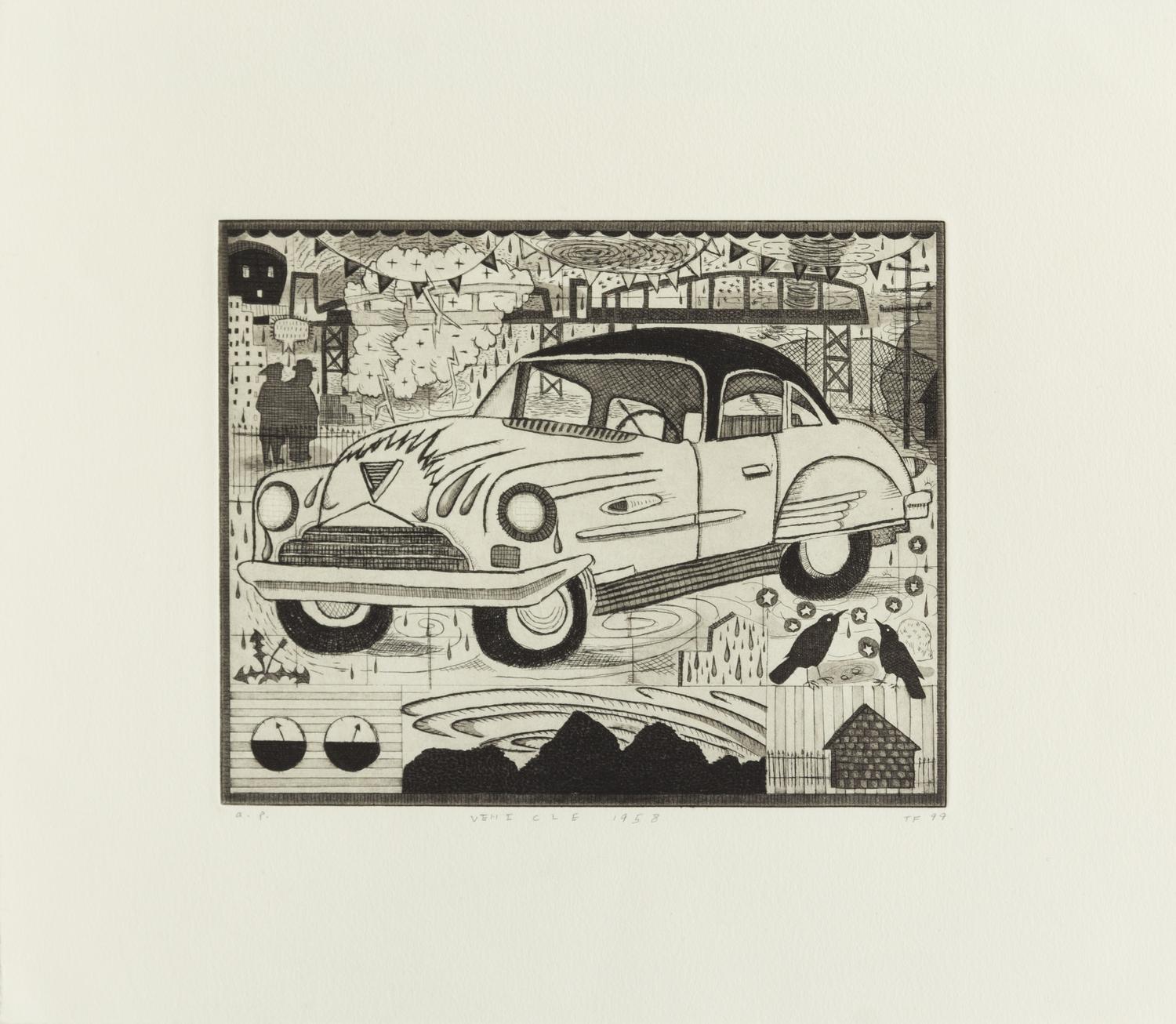 Tony Fitzpatrick, (American, b. 1958), Vehicle 1958 and Rook, 1999 (a group of 2)