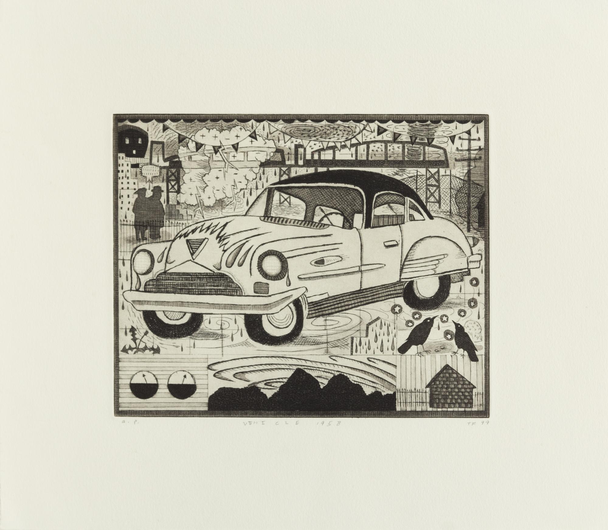 Tony Fitzpatrick, (American, b. 1958), Vehicle 1958 and Rook, 1999 (a group of 2)