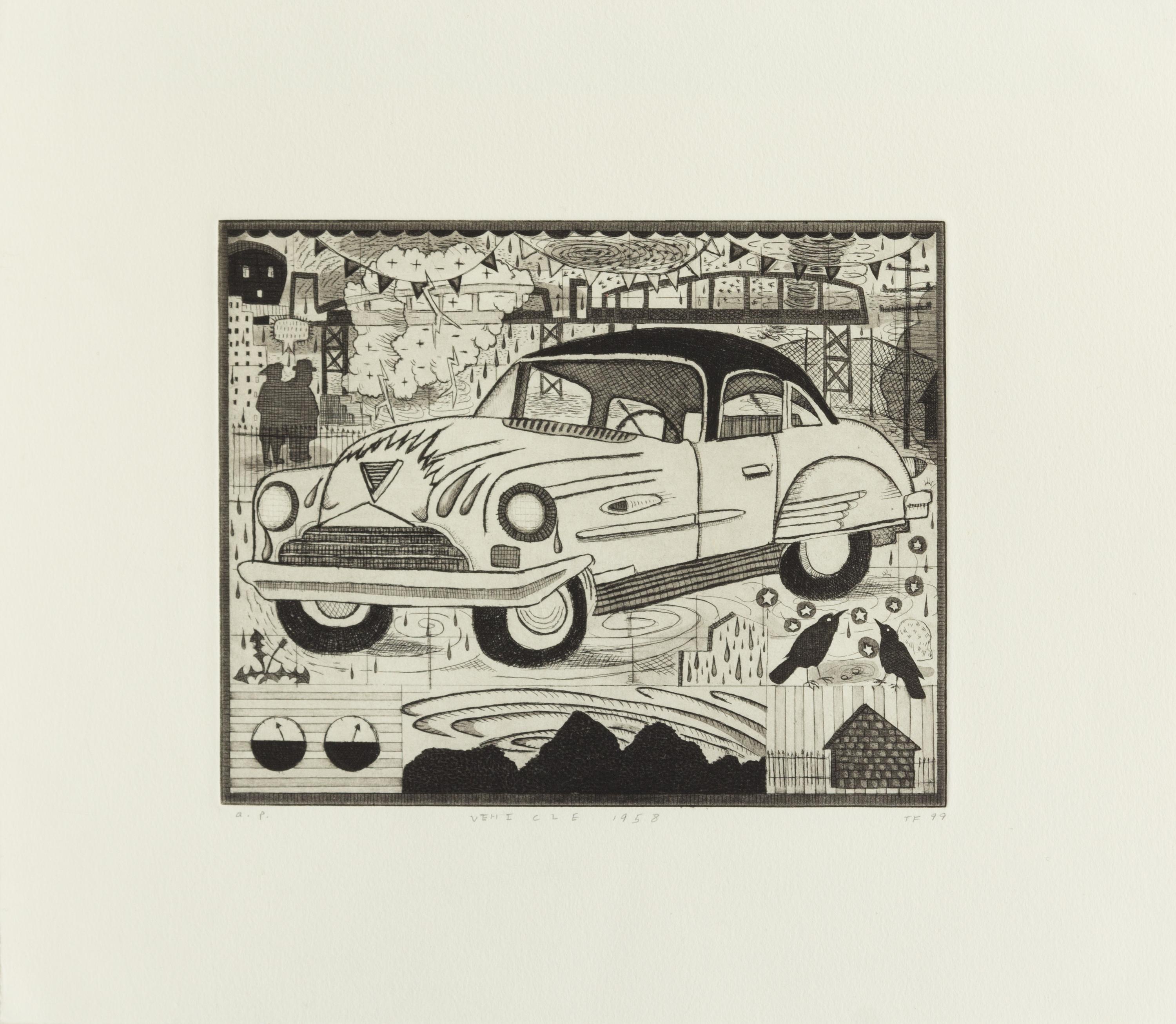 Tony Fitzpatrick, (American, b. 1958), Vehicle 1958 and Rook, 1999 (a group of 2)