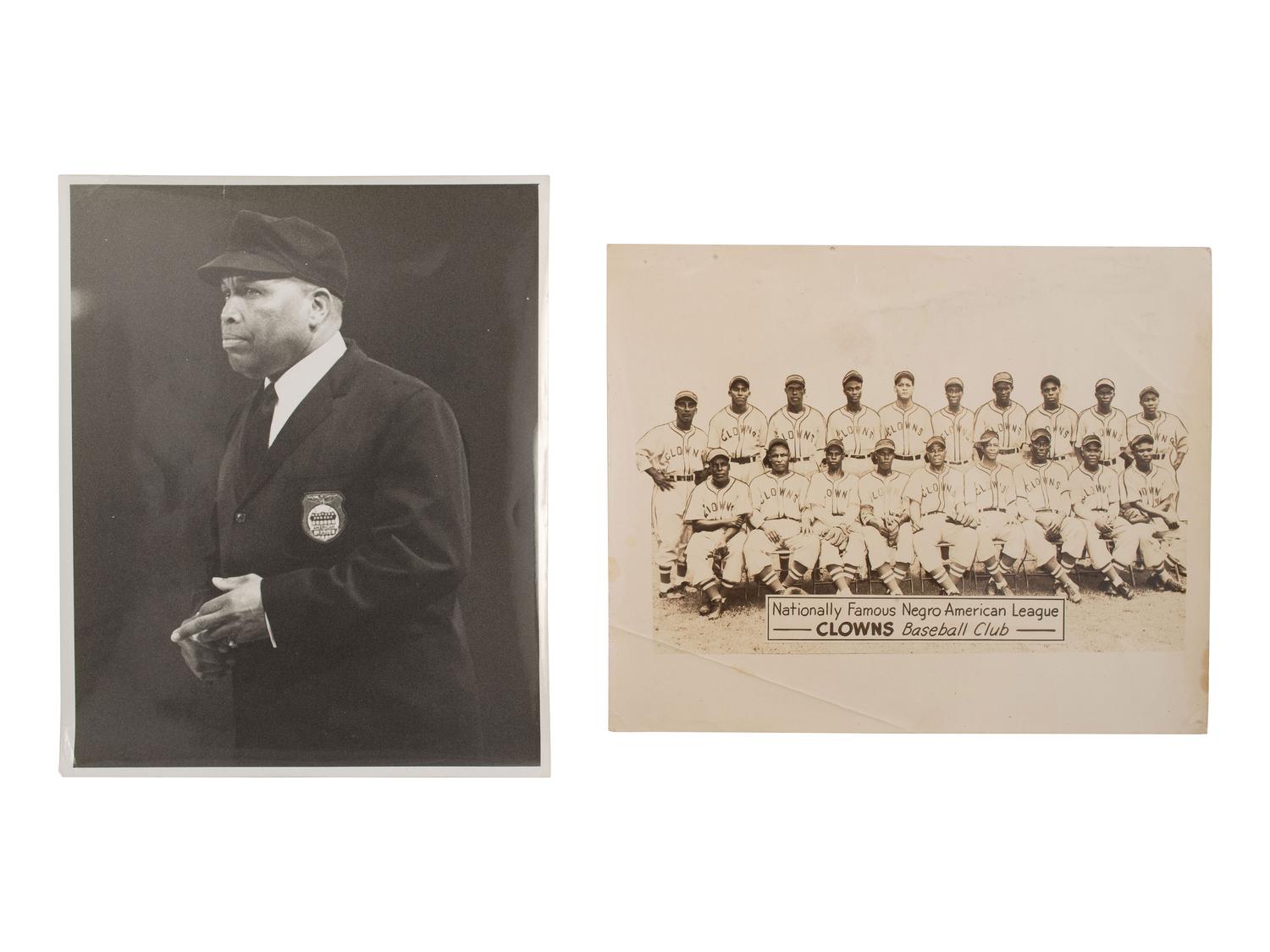 [BASEBALL]. "Philadelphia Stars" Negro League pennant. [ With: ] Photographs of the "Clowns Baseball Club" and Emmett Ashford, first Black umpire in Major League Baseball.