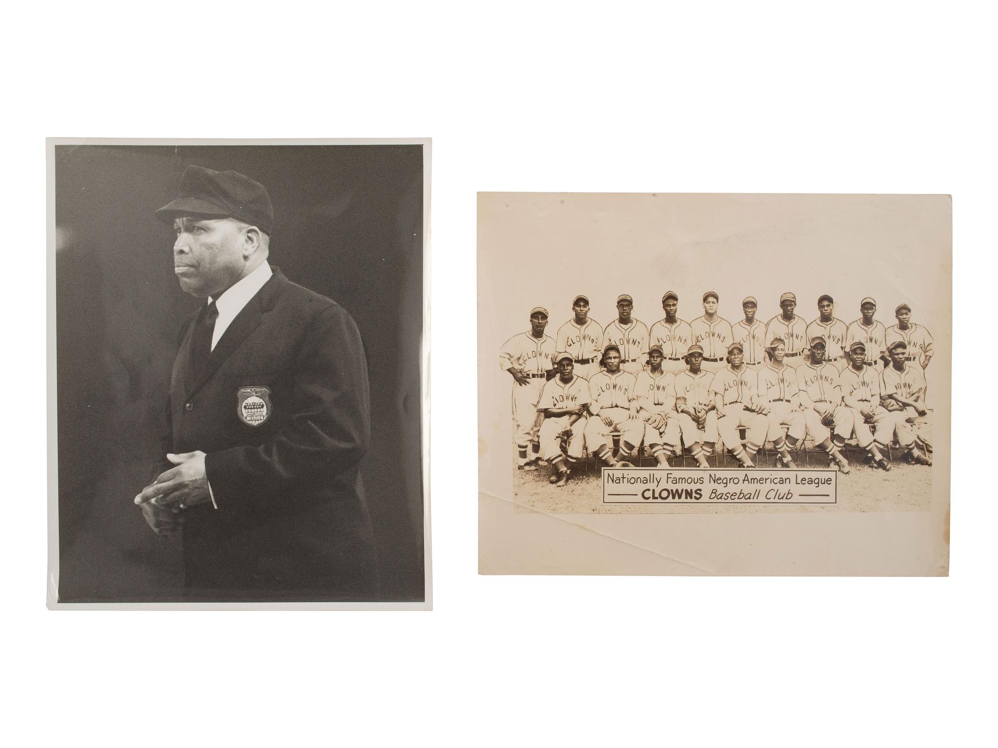 [BASEBALL]. "Philadelphia Stars" Negro League pennant. [ With: ] Photographs of the "Clowns Baseball Club" and Emmett Ashford, first Black umpire in Major League Baseball.