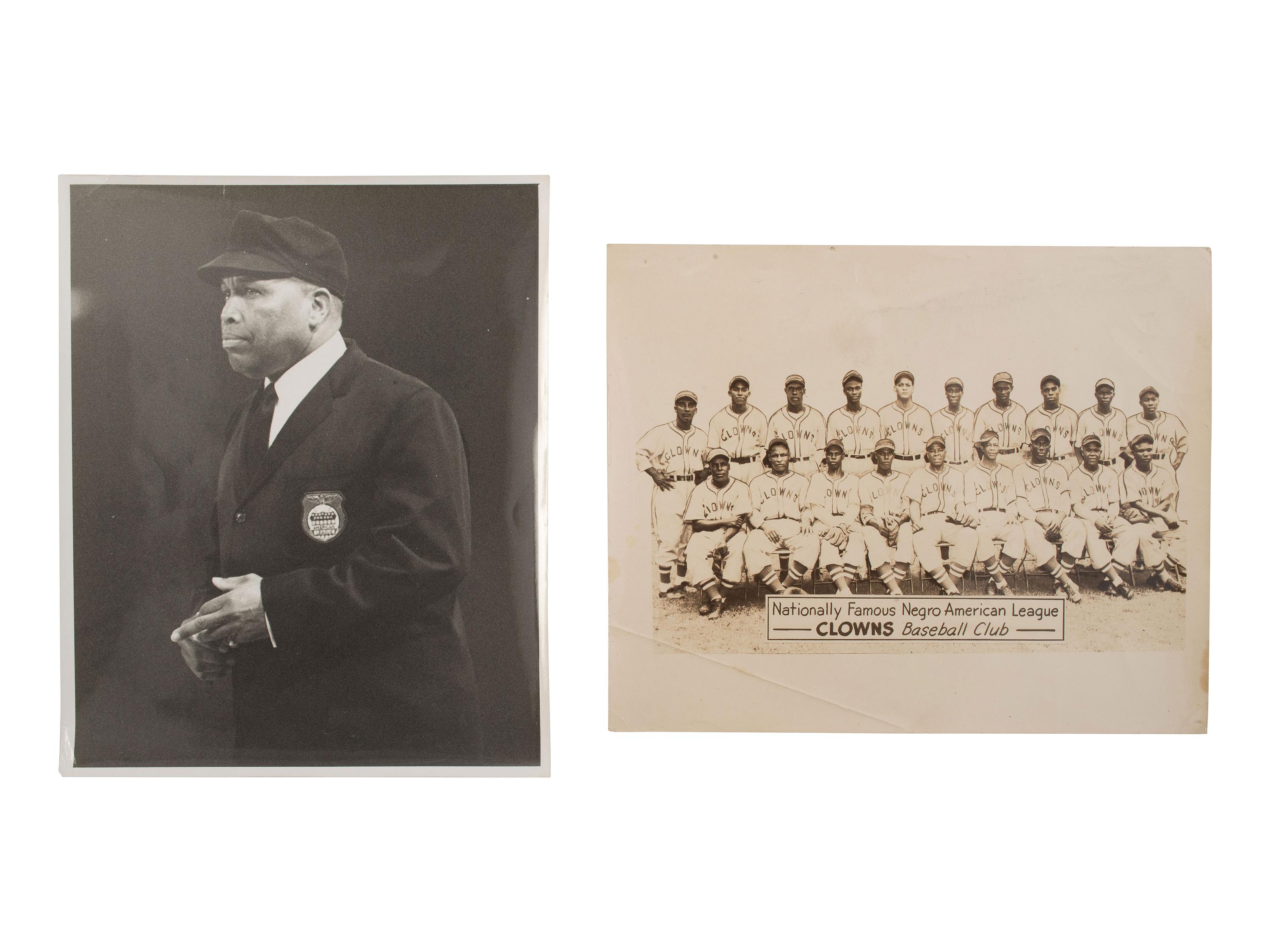 [BASEBALL]. "Philadelphia Stars" Negro League pennant. [ With: ] Photographs of the "Clowns Baseball Club" and Emmett Ashford, first Black umpire in Major League Baseball.