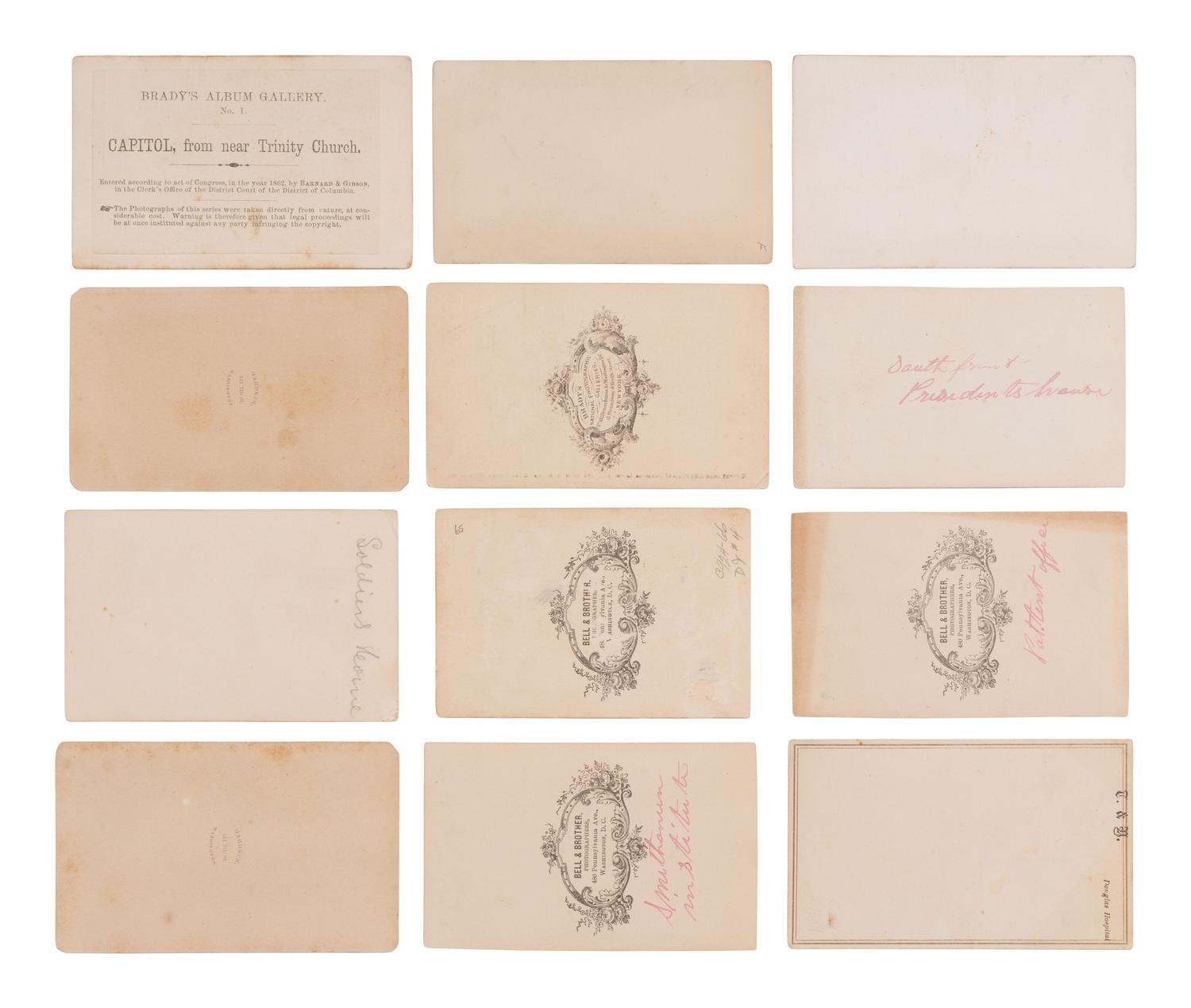 [EARLY PHOTOGRAPHY]. 31 CDVs of prominent structures and street scenes captured in Washington, DC and nearby.