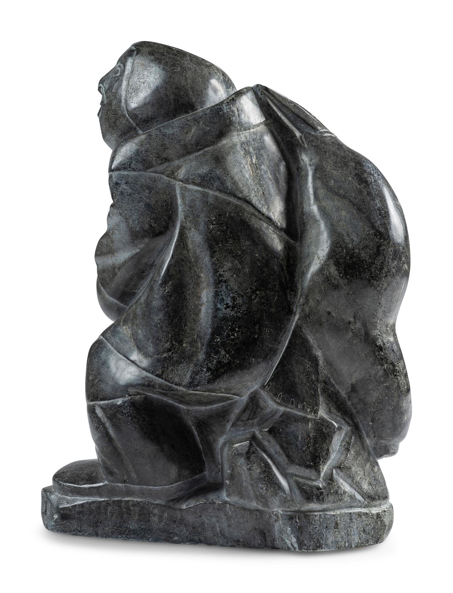 Inuit Soapstone Carving of Hunter and Seal