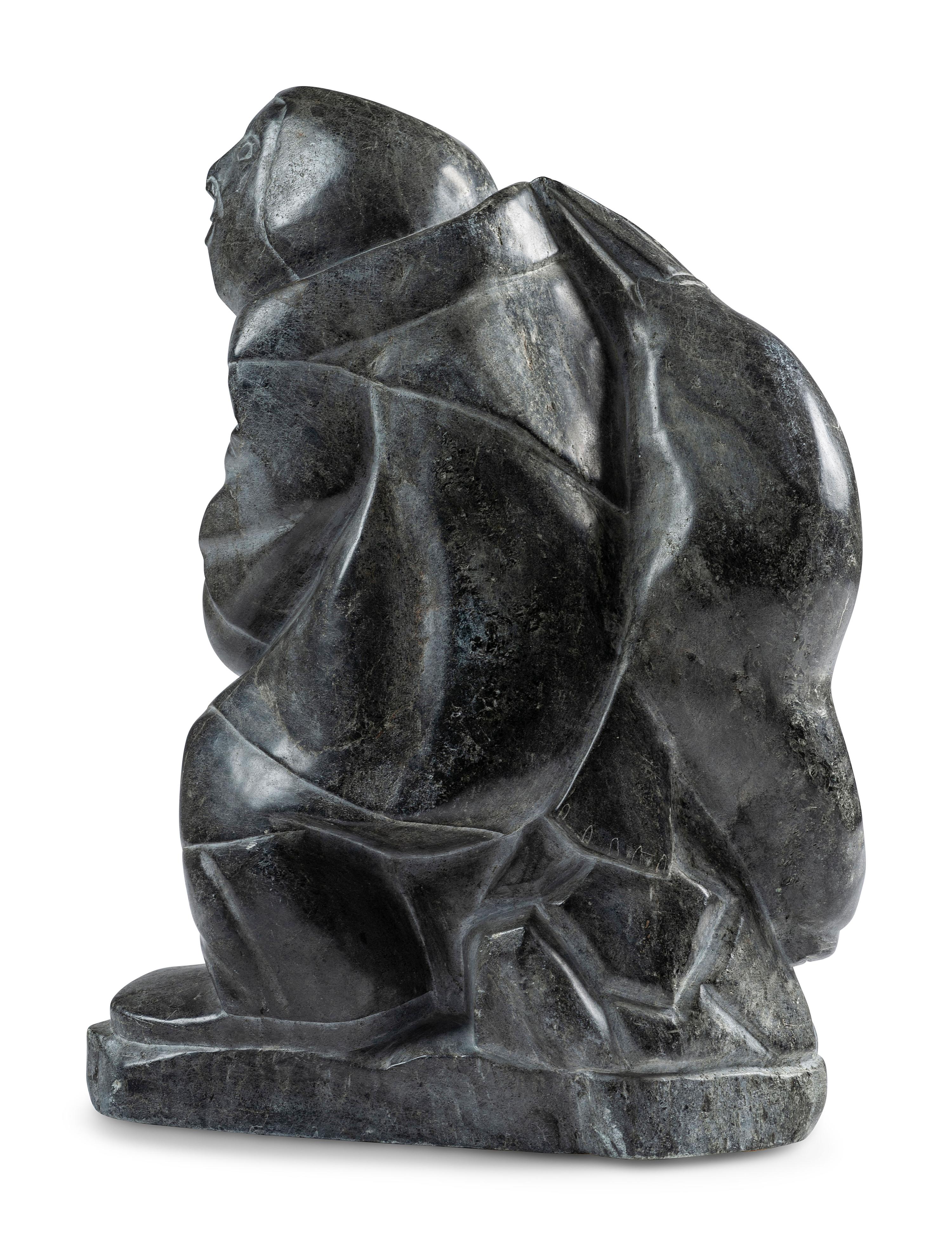 Inuit Soapstone Carving of Hunter and Seal