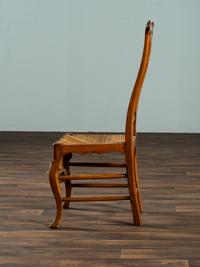A Queen Anne Maple Rush Seat Side Chair