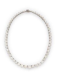 HEART SHAPE DIAMOND AND PLATINUM NECKLACE