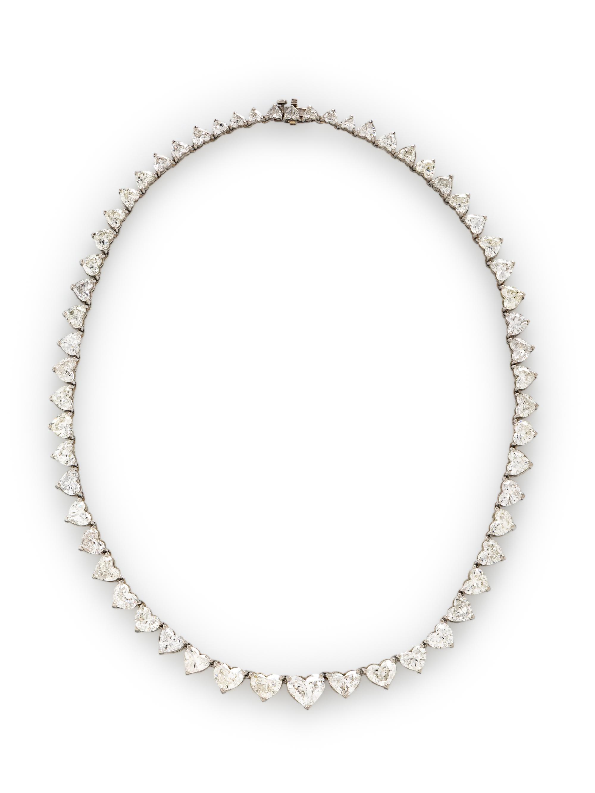 HEART SHAPE DIAMOND AND PLATINUM NECKLACE