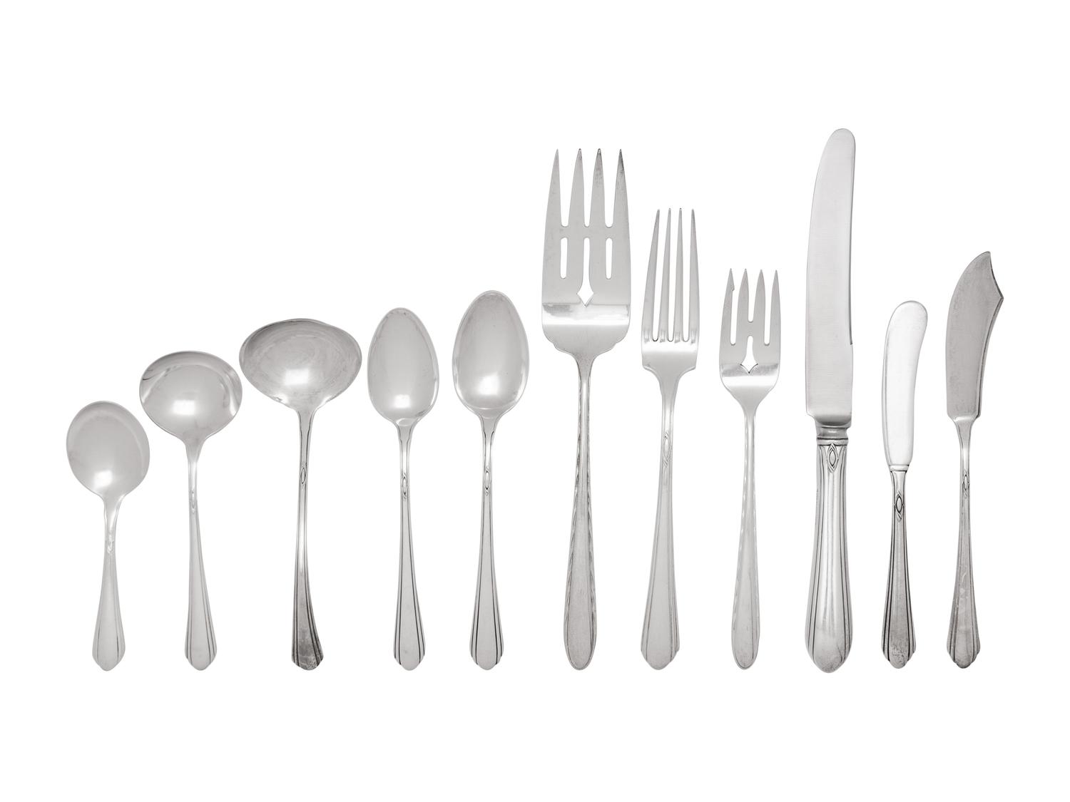 An American Silver Assembled Flatware Service
