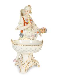A Pair of Berlin (K.P.M.) Porcelain Figural Sweetmeat Stands