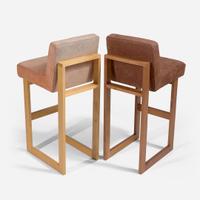 Vladimir Kagan (American, 1927-2016) Two Cubist Bar Chairs and a Bar Stool, Model 6504, Vladimir Kagan Designs, Inc., USA, circa 1967