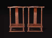 A pair of elm low chairs 榆木矮凳一對