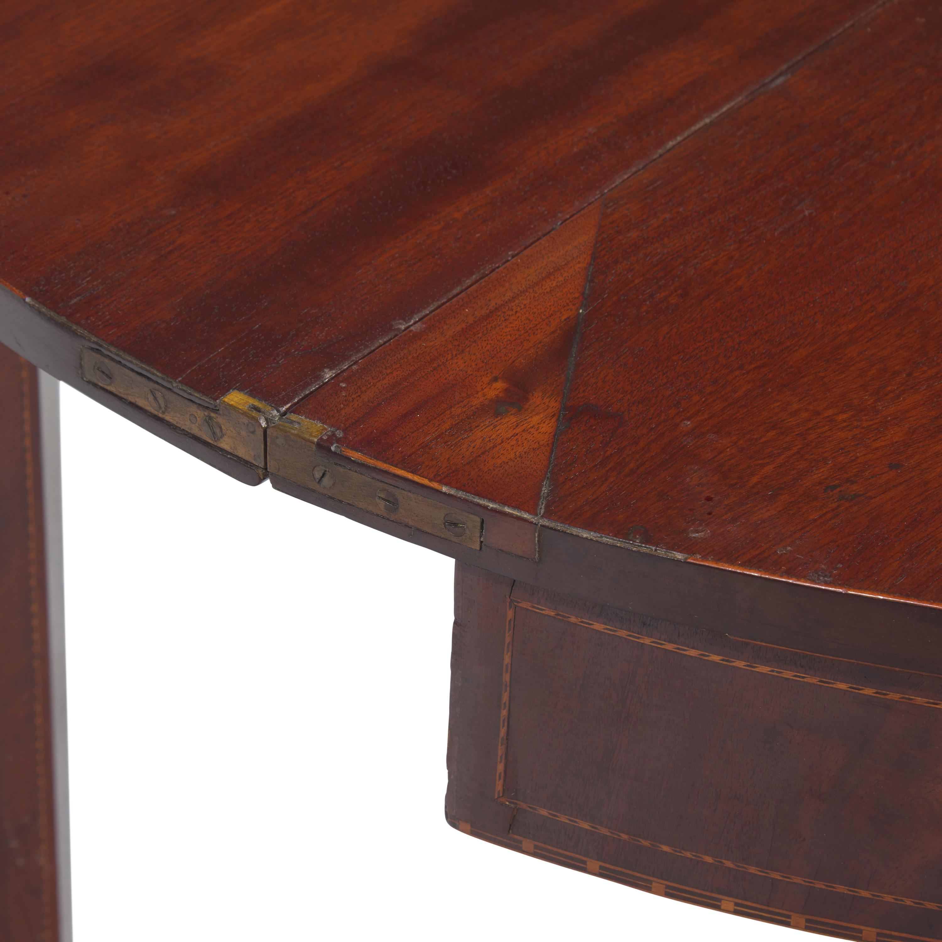 A Federal Inlaid Mahogany Demilune Card Table