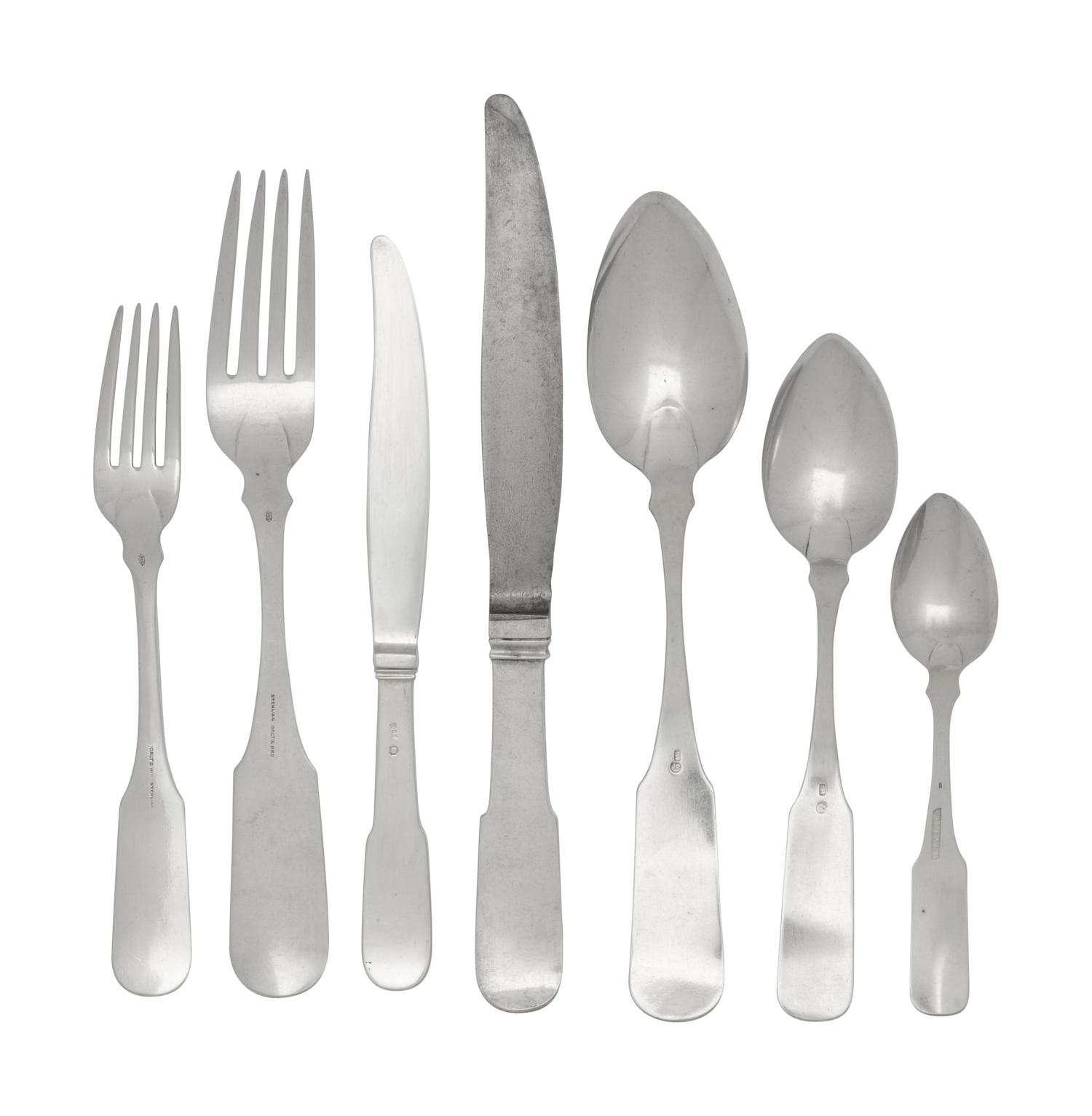 An Assembled Silver Flatware Service