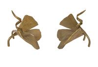 A Pair of Marc Bankowsky Bronze Ginko Candlesticks