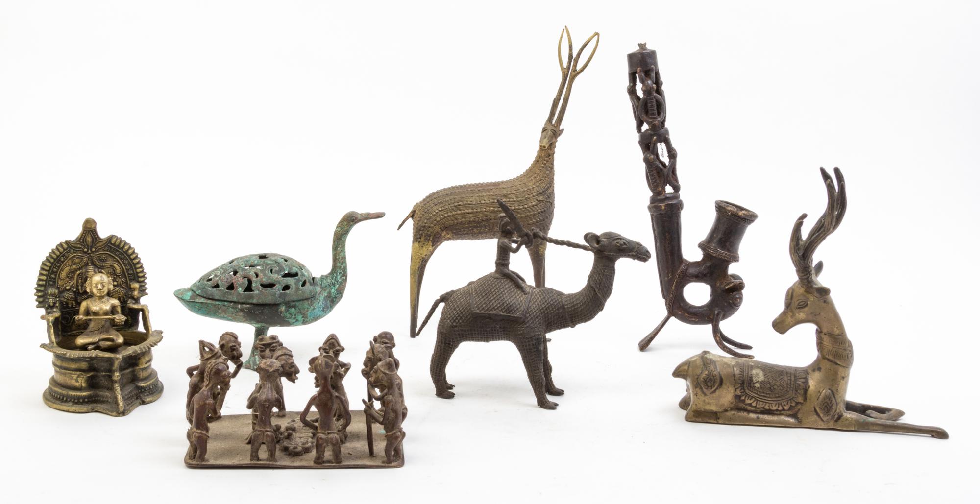 A Collection of Bronze and Cast Metal Articles Width of first 4 inches.