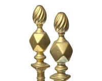 A Pair of Chippendale Brass Andirons