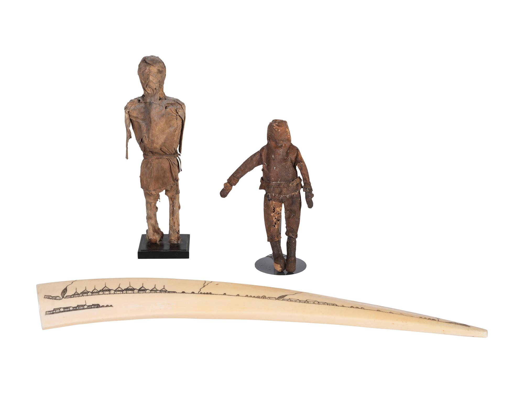 Alaskan Decorated Cribbage Board, and Iñupiat Dolls