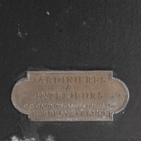 A Pair of Gaignon Black Enameled Metal Jardinières