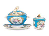 Two Sèvres Bleu Celeste Porcelain Articles
