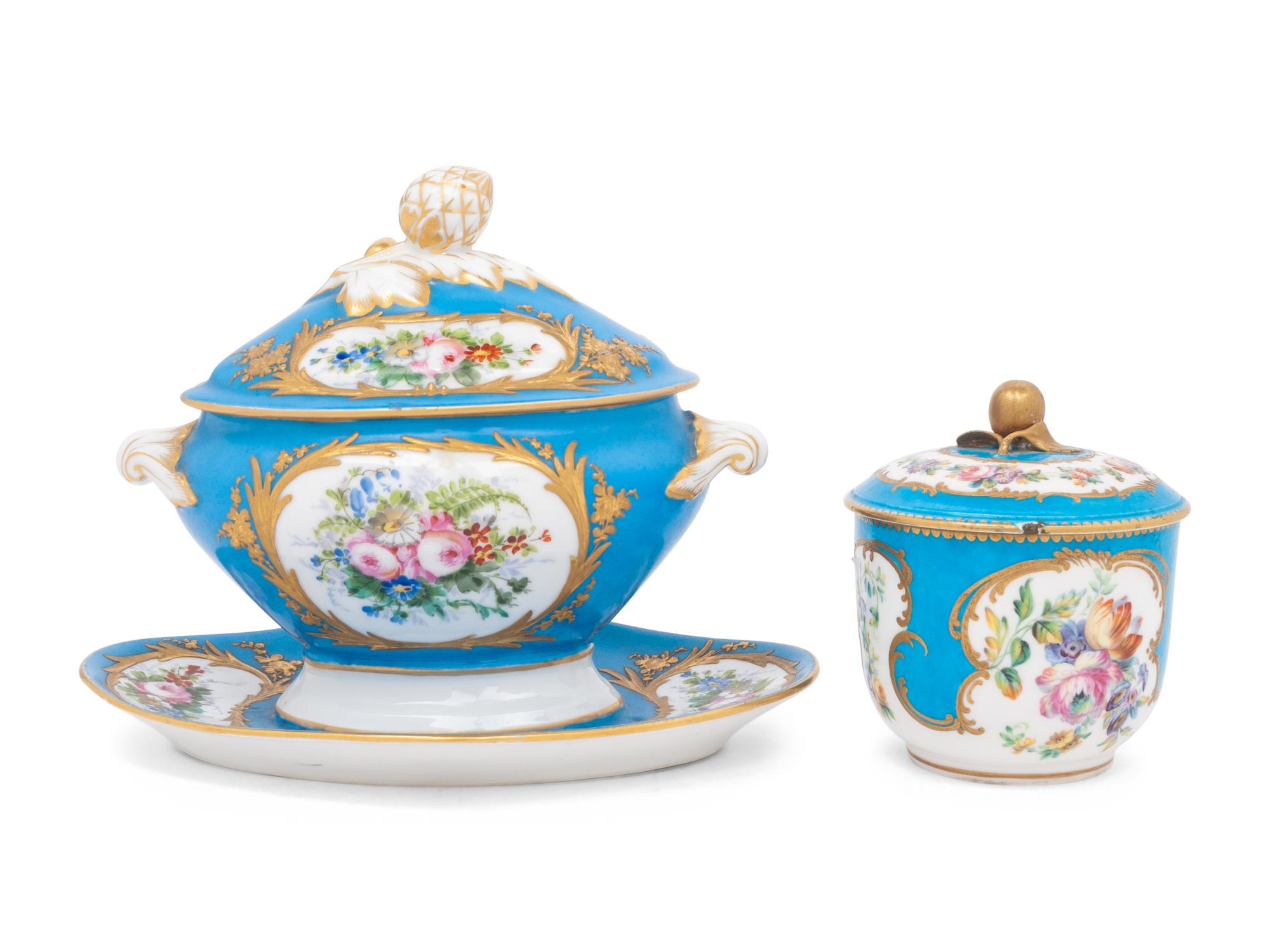 Two Sèvres Bleu Celeste Porcelain Articles