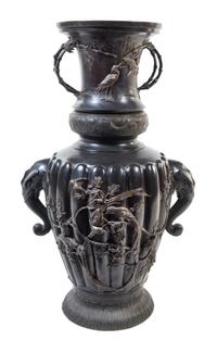 A Massive Bronze Vase Height 38 1/2 inches.