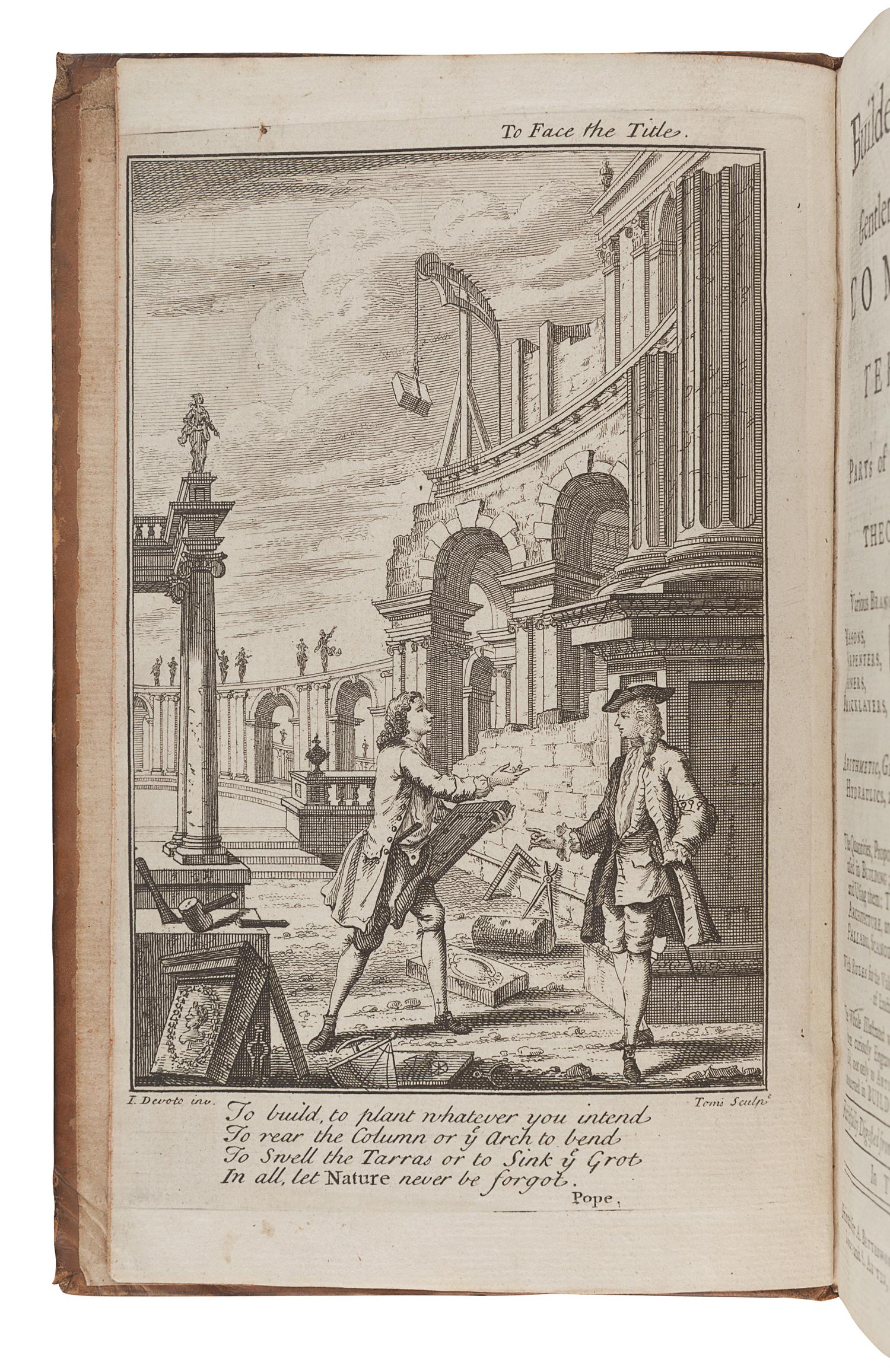 [ARCHITECTURE]. The Builder's Dictionary: or, Gentleman and Architect's Companion. London: A. Bettesworth, C. Hitch, and S. Austen, 1734.