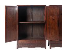 A Pair of Chinese Huali Square-Corner Cabinets, Fangjiaogui