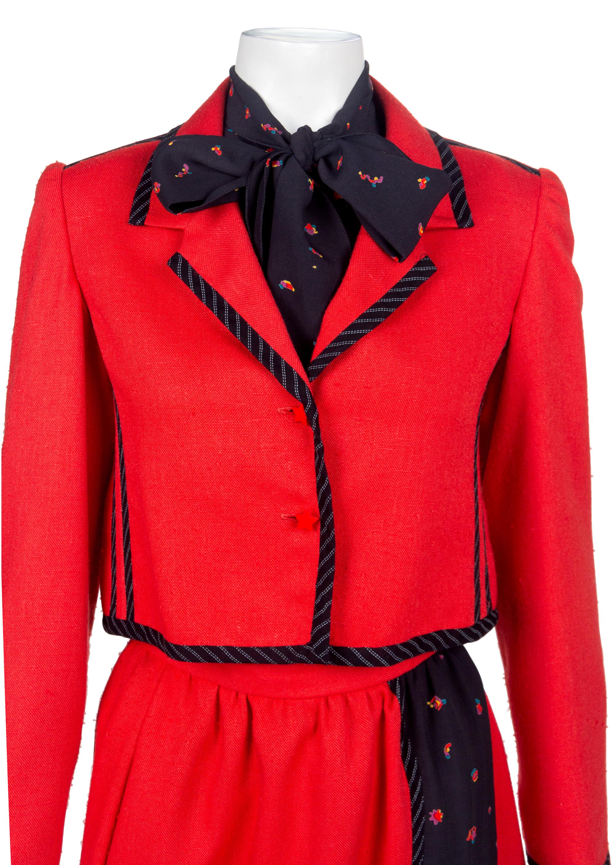 One Bill Blass Dress and Jacket, One Galanos Skirt Suit, and One Koos Ven den Akker Skirt Suit, 1970s-1980s — Sold to benefit the Art Acquisition Fund at the Indianapolis Museum of Art at Newfield.
