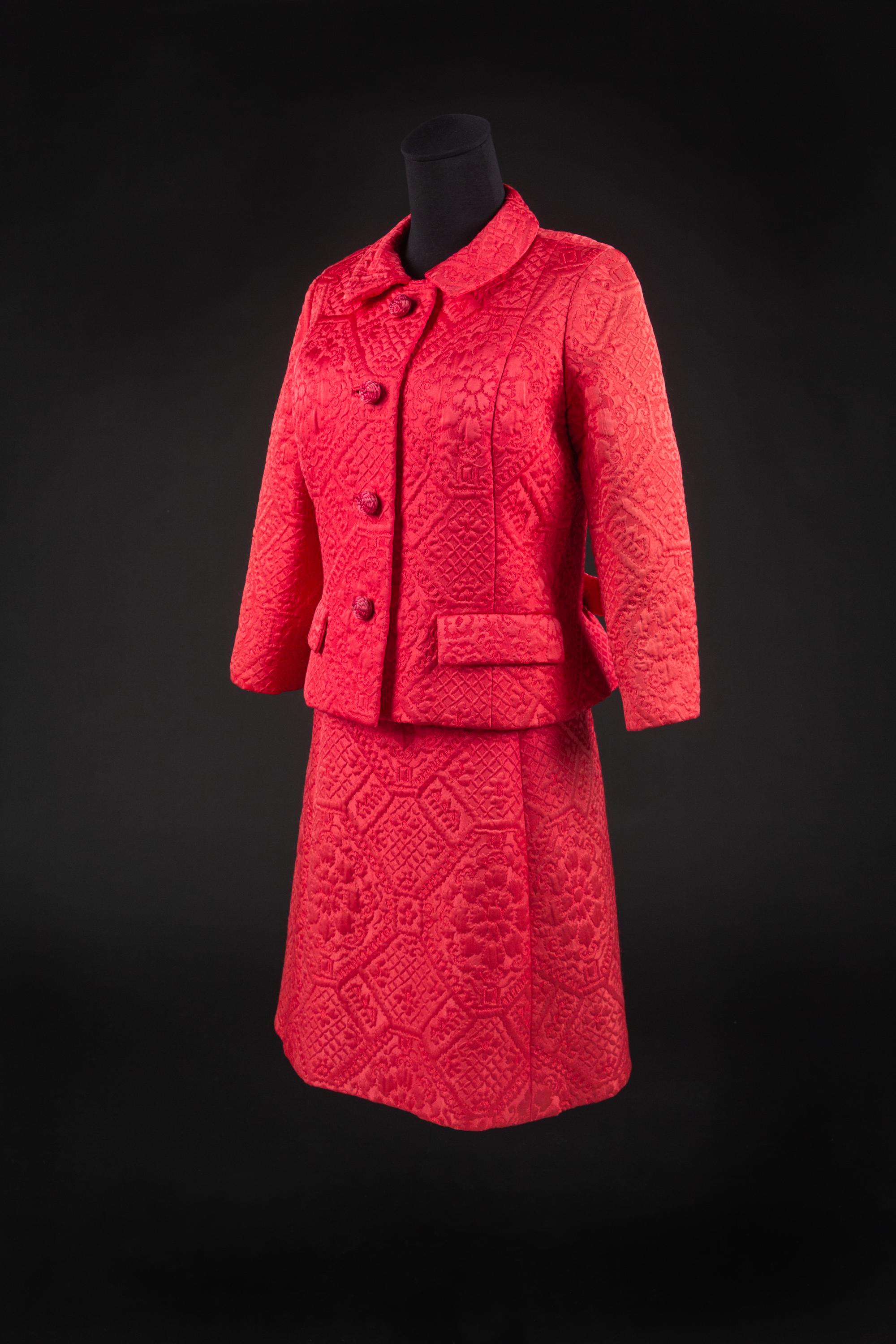 Christian Dior by Marc Bohan Haute Couture Ensemble, Autumn/Winter 1965 — Worn by Olivia de Havilland to the London movie premiere of the movie 'Lady in a Cage' (1964).