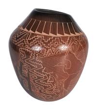 Pottery Jar with Sgraffito Decorations