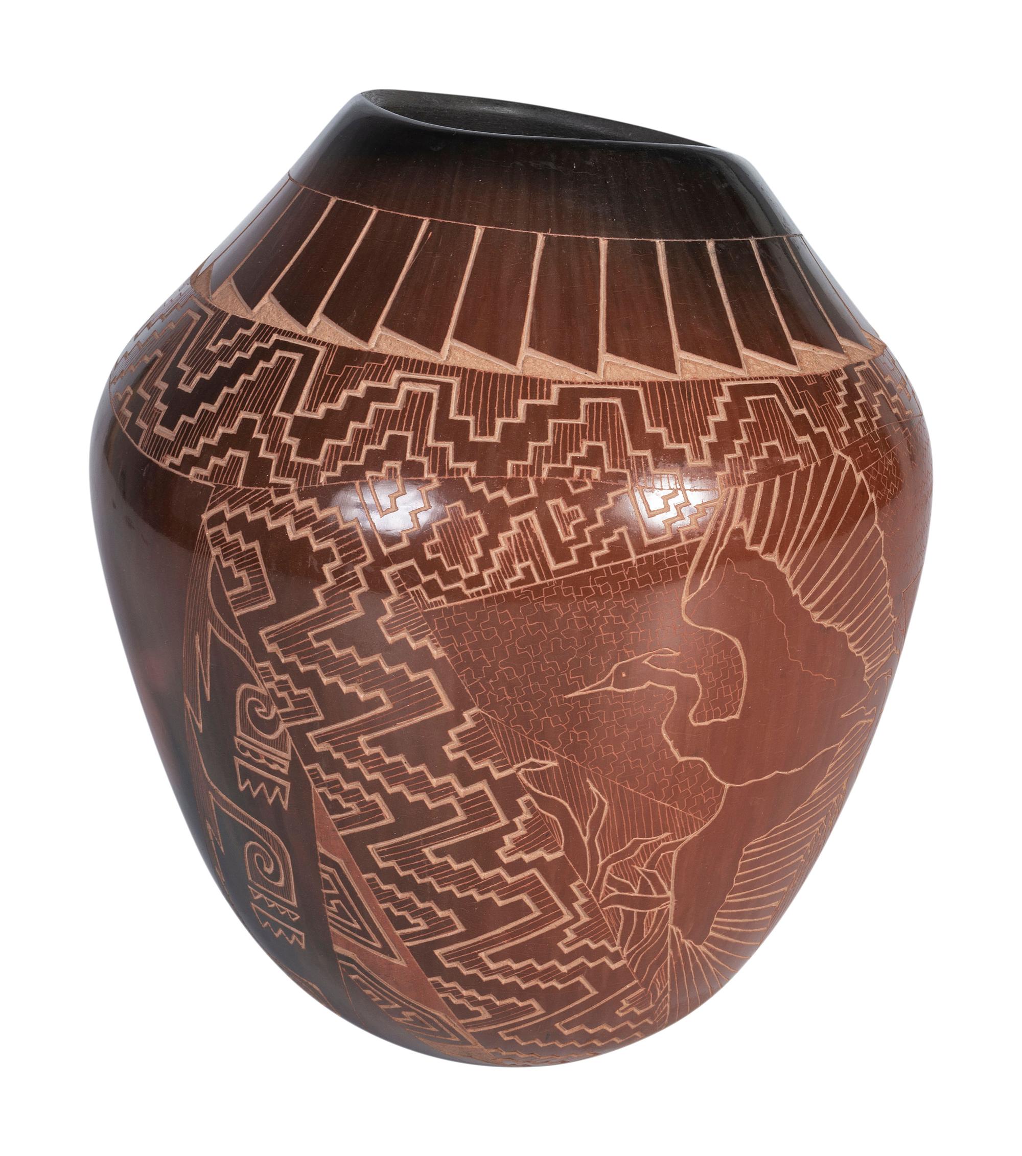 Pottery Jar with Sgraffito Decorations