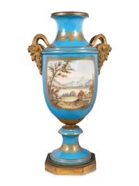 A Large Gilt Bronze Mounted Sèvres Style Porcelain Vase
