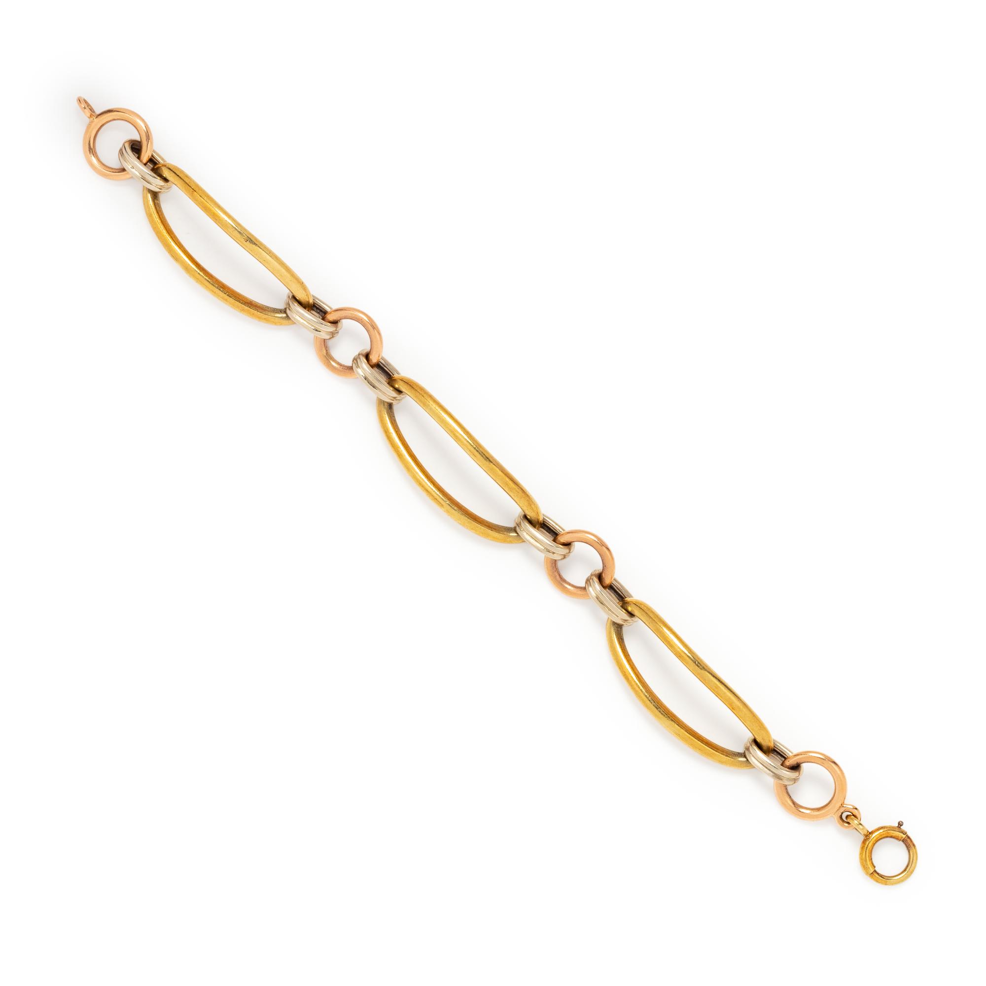 TRICOLOR GOLD LINK BRACELET