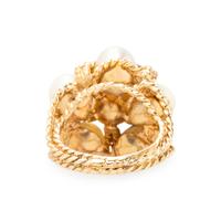 YELLOW GOLD, SAPPHIRE, AND CULTURED PEARL SET