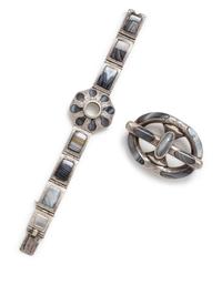 A Collection of Silver and Agate Jewelry, Scottish,