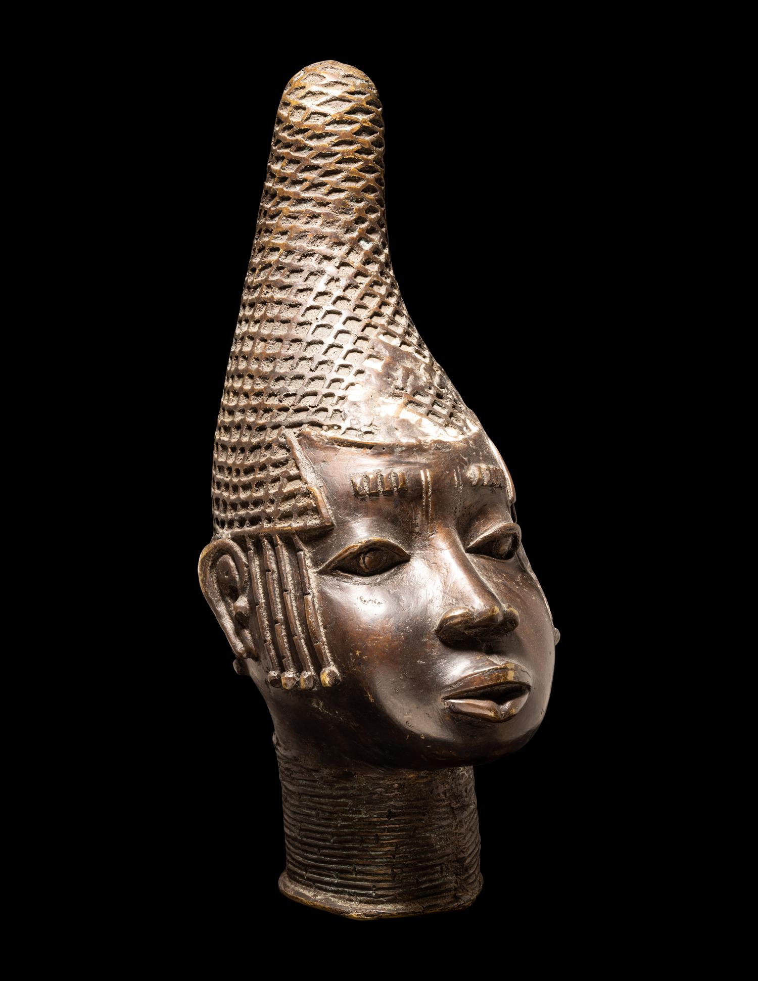 A Benin Style Bronze Female Bust